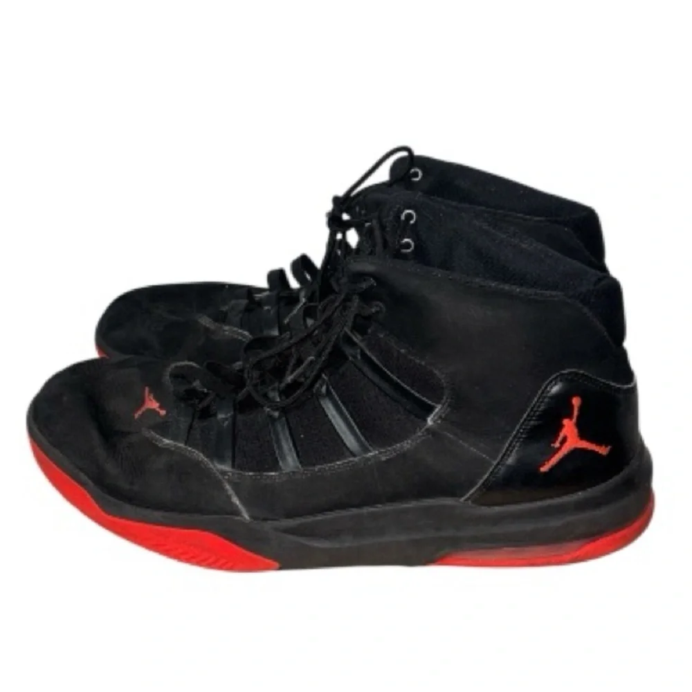 Jordan Max Aura Black Infared Red Basketball Sneakers Shoes Lace-Up Size Mens 18